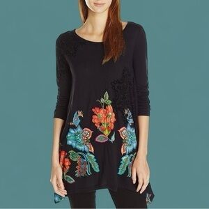 Desiqual Floral Sweater Embroidery and Embellishments 100% Viscose Size Small